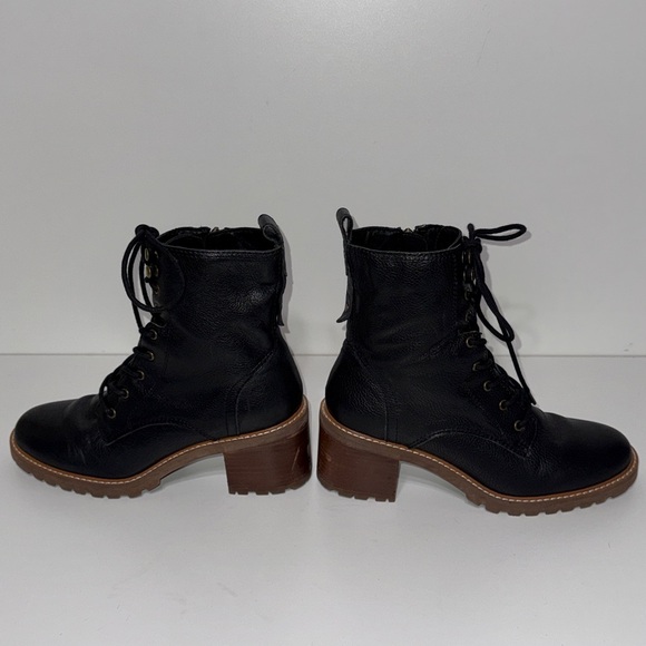 Crown Vintage Leather Yuliana Combat Boot in Black - Picture 5 of 15